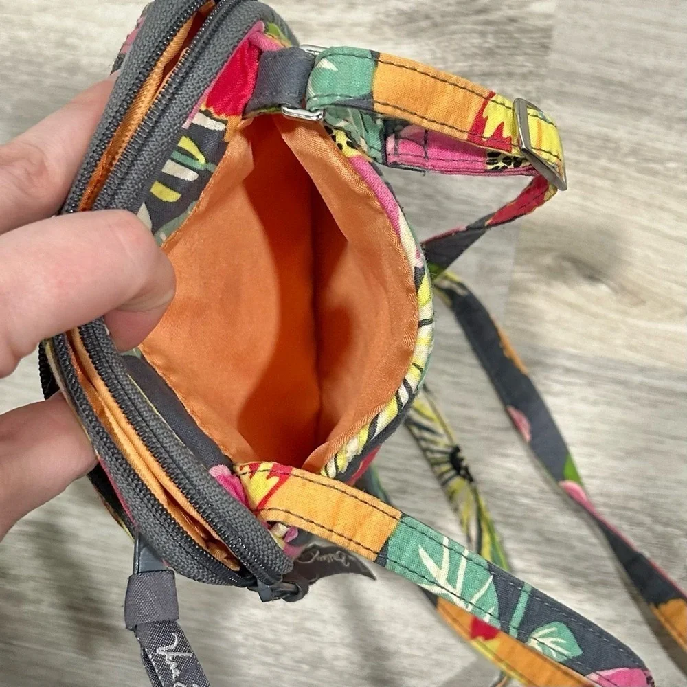 Vera Bradley Jazzy Blooms Bright Small Multi Compartment Crossbody Bag Purse